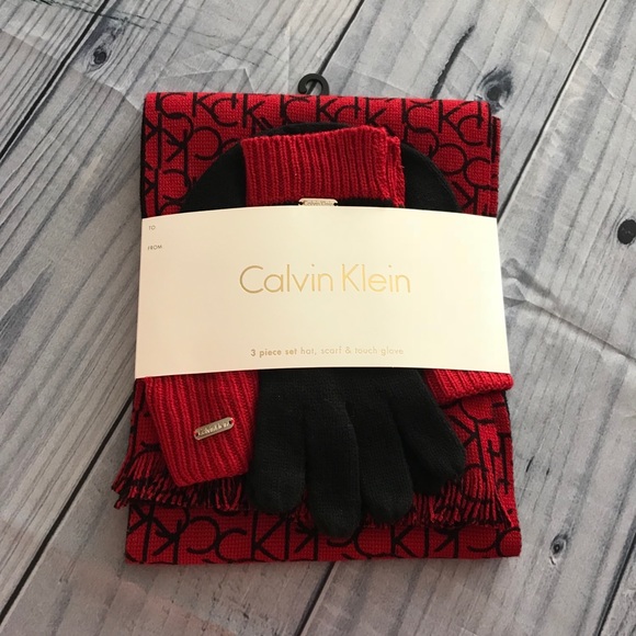 calvin klein 3 piece scarf set
